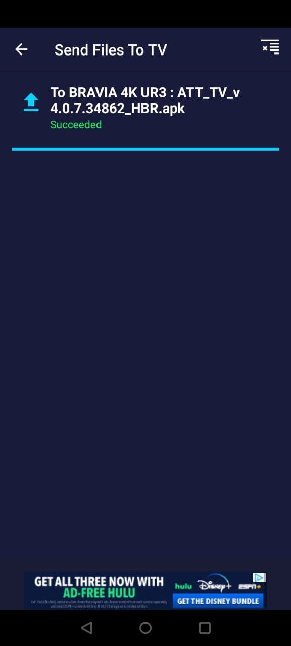 File transferring from mobile to TV via Send Files to TV app File transferring from mobile to TV via Send Files to TV app.