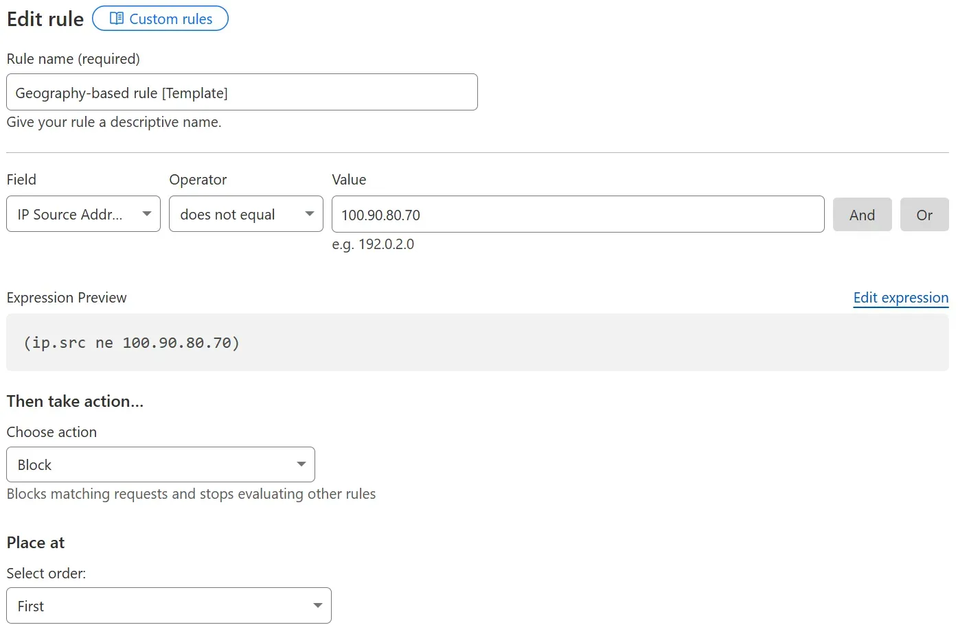 Editing the template.