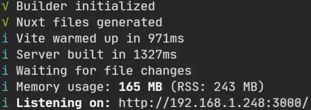 Dev server spinning up in Nuxt using the Nuxt-Vite module