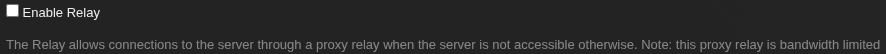 Relay setting in Plex Relay setting in Plex.