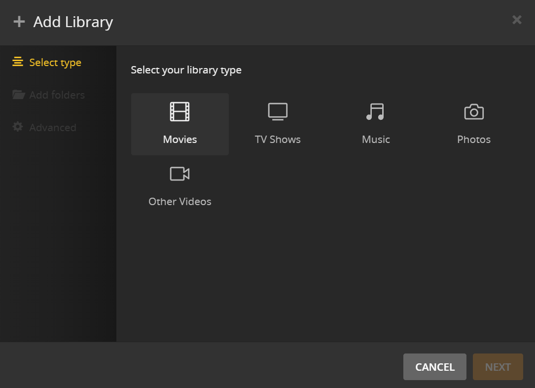Adding movie directory to Plex library Adding movie directory to Plex library.