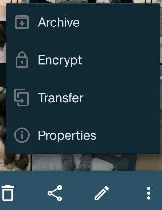 Transferring files in Solid Explorer.