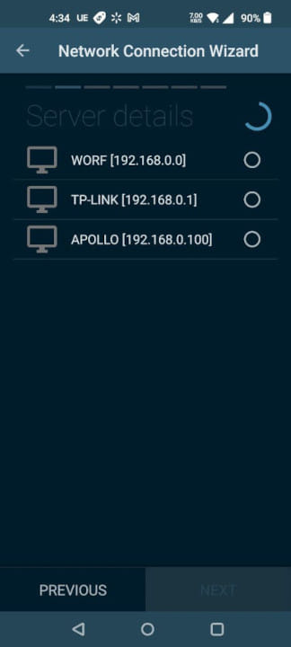 Details in Network Connection Wizard Details in Network Connection Wizard.