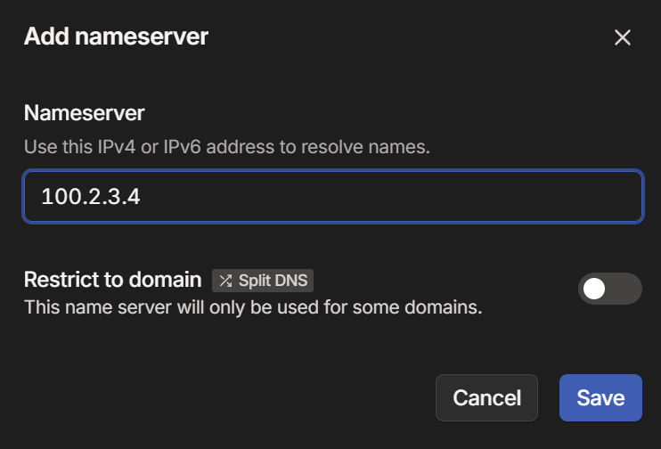 Adding a custom nameserver Adding a custom nameserver.