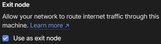 A screenshot of the Tailscale web-based admin console interface