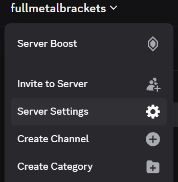 Discord server setting Discord server settings.